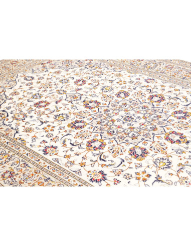Tappeto Kashan Persia 200x310 Avorio Crema Blu