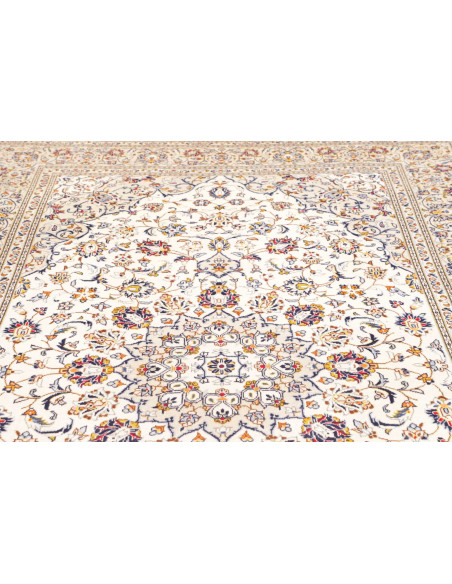 Tappeto Kashan Persia 200x310 Avorio Crema Blu