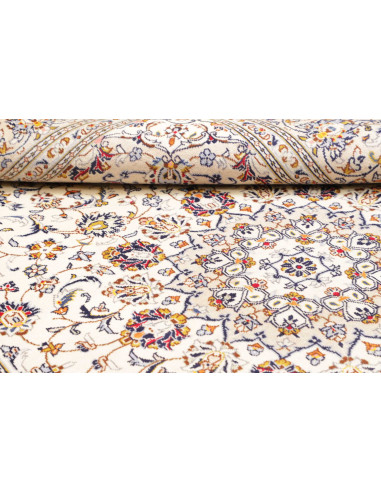 Tappeto Kashan Persia 200x310 Avorio Crema Blu