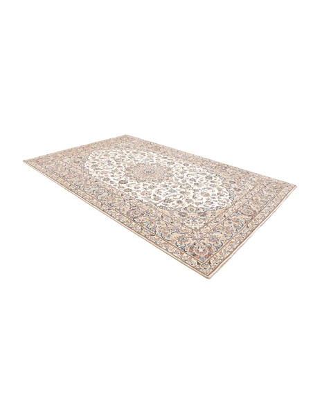 Rug Kashan Persia 200x313 Cream Blue Beige Brow