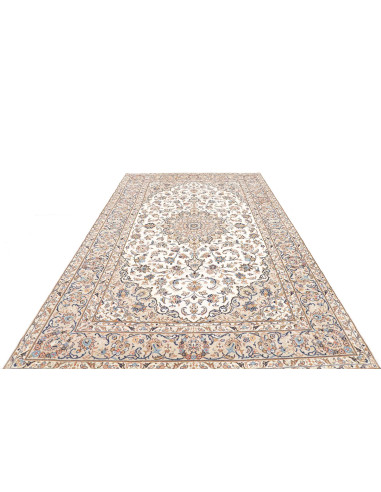 Rug Kashan Persia 200x313 Cream Blue Beige Brow