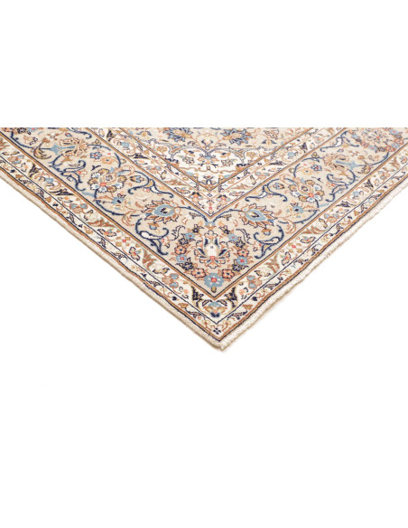 Rug Kashan Persia 200x313 Cream Blue Beige Brow