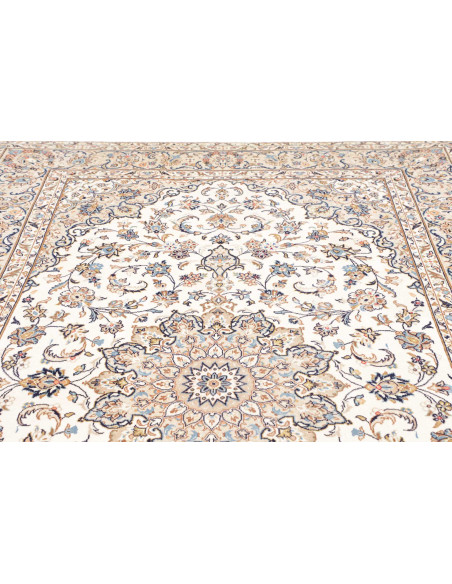 Rug Kashan Persia 200x313 Cream Blue Beige Brow