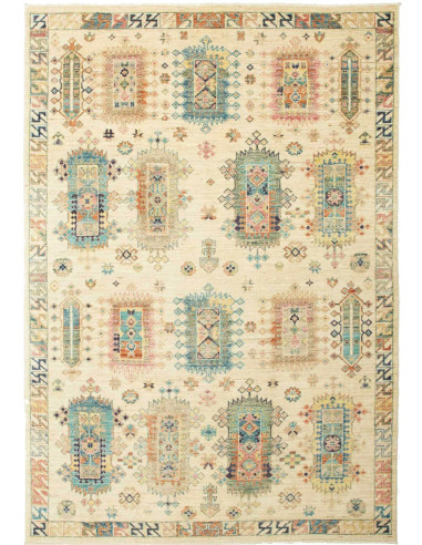 Tappeto Tribal Pakistan 147x212 Crema Avorio