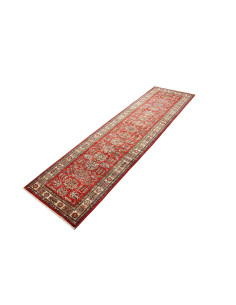 Tappeto Kazak Fine Pakistan 80x294 Rosso Beige 2