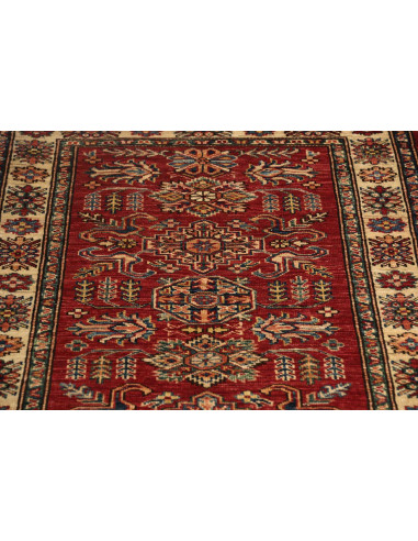 Rug Kazak Fine Pakistan 80x294 Red Beige Blue Y