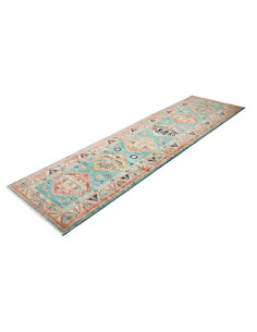 Tappeto Kazak Fine Pakistan 79x296 Turchese Ter 2