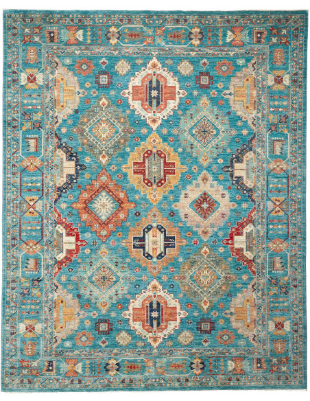 Tappeto Tribal Pakistan 248x312 Turchese Aranci