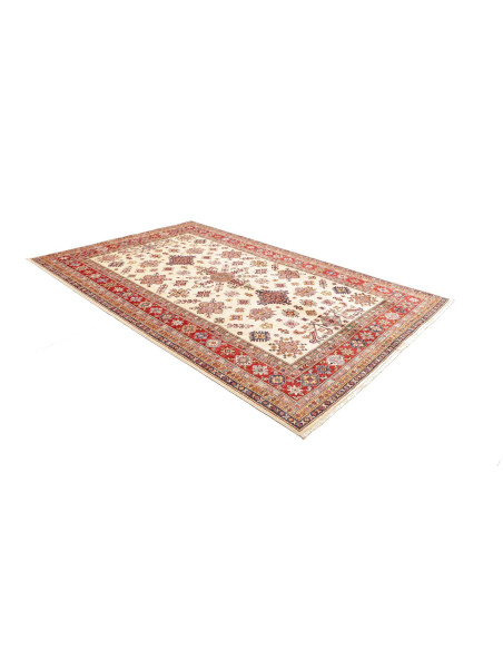 Rug Kazak Fine Pakistan 202x297 Cream Red Blue