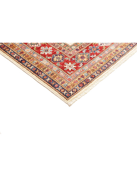 Rug Kazak Fine Pakistan 202x297 Cream Red Blue