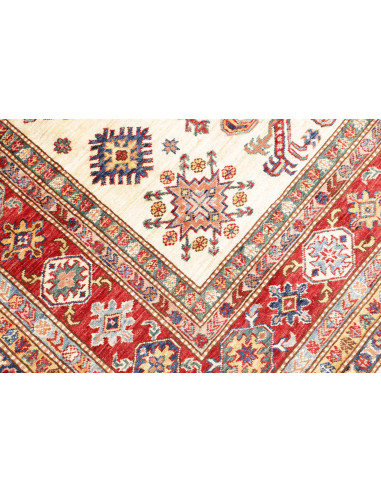 Rug Kazak Fine Pakistan 202x297 Cream Red Blue