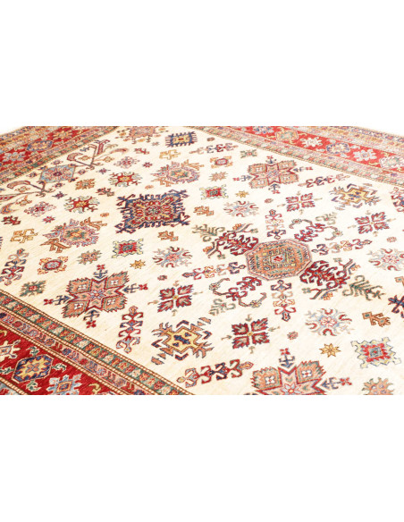 Rug Kazak Fine Pakistan 202x297 Cream Red Blue