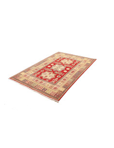 Rug Kazak Pakistan maroon yellow 130x186 2