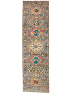 Rug Tribal Pakistan 81x295 Distressed Charcoal