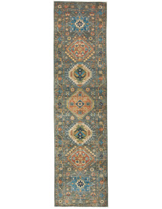 Tappeto Tribal Pakistan 80x303 Verde Petrolio A