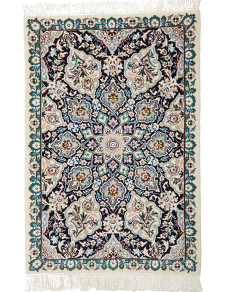 Tappeto Nain Kashmar Persia bianco grigio 163x247