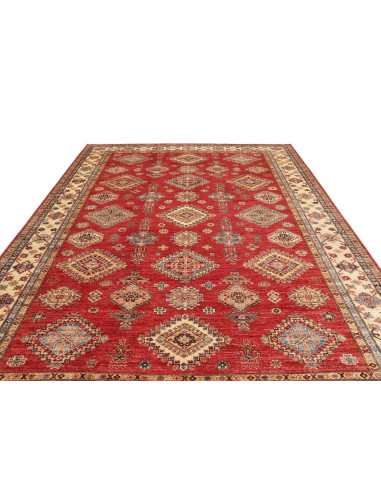 Tappeto Kazak Fine Pakistan 270x363 Rosso Crema