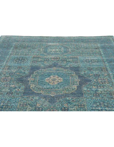 Rug Mamlouk Pakistan 204x295 Turquoise Blue Gre