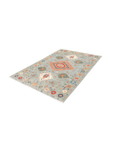 Tappeto Kazak Fine Pakistan 145x200 Azzurro Cel 2