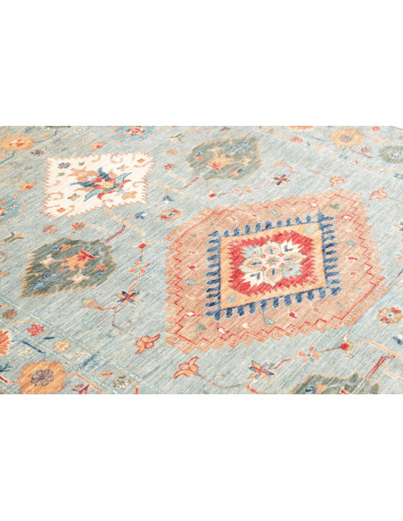 Rug Kazak Fine Pakistan 145x200 Sky Blue Terrac