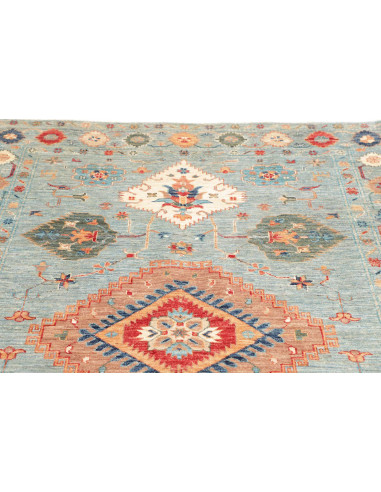 Rug Kazak Fine Pakistan 145x200 Sky Blue Terrac