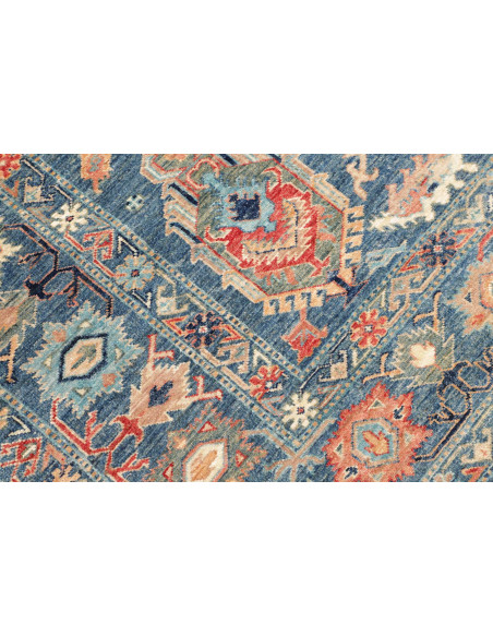 Tappeto Kazak Fine Pakistan 203x300 Blu Arancio