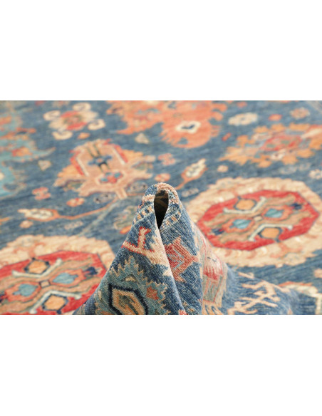 Tappeto Kazak Fine Pakistan 203x300 Blu Arancio