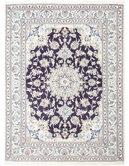 Rug Nain Kashmar Persia white grey 152x202
