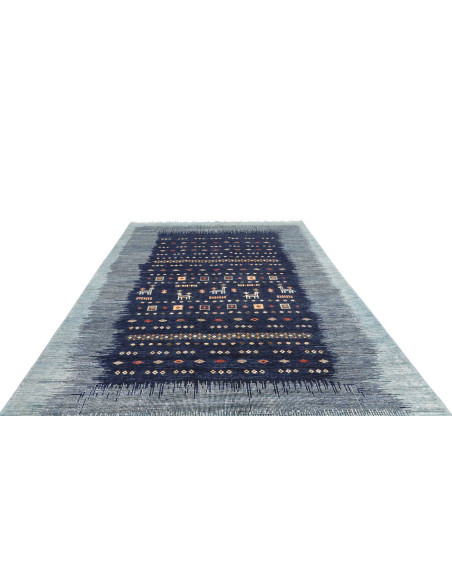 Tappeto Siva Pakistan 210x292 Blu Navy Blu Chia