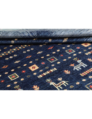 Tappeto Siva Pakistan 210x292 Blu Navy Blu Chia