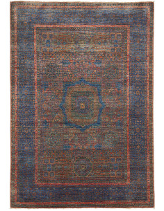 Tappeto Mamlouk Pakistan 145x207 Blu Marrone Ru