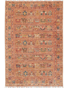 Rug Rubin Pakistan 123x180 Rusty Terracotta Blu