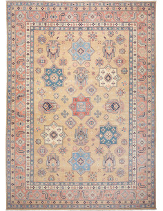 Rug Kazak Afghanistan 268x372 Sand Beige Turquo