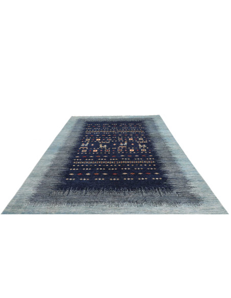 Rug Siva Pakistan 206x294 Indigo Blue Light Blu
