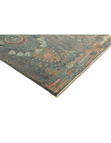 Rug Shahi Fine Pakistan 270x356 Teal Gold Rust