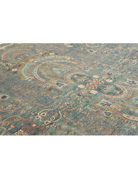 Rug Shahi Fine Pakistan 270x356 Teal Gold Rust