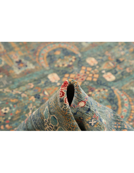Rug Shahi Fine Pakistan 270x356 Teal Gold Rust