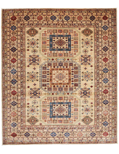 Rug Kazak Fine Pakistan 261x304 Beige Blue Red