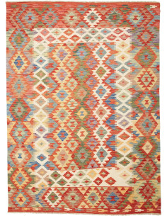 Tappeto Kilim Afghanistan marrone bianco 171x235