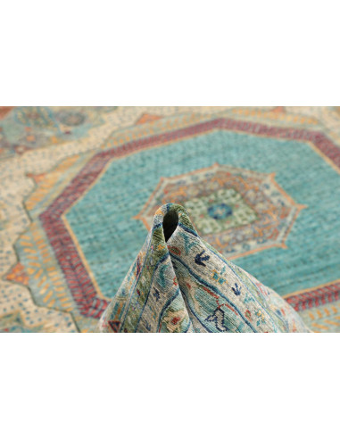 Rug Mamlouk Pakistan 278x377 Teal Blue Cream Or