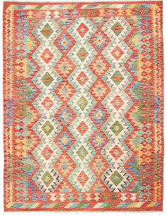 Rug Kilim Afghanistan maroon sky blue 171x230