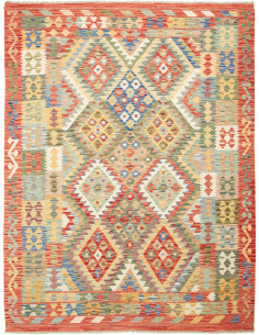 Rug Kilim Afghanistan maroon sky blue 183x243
