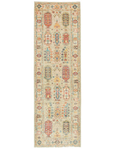 Tappeto Tribal Pakistan 80x248 Verde Salvia Chi