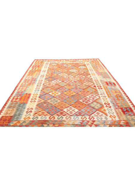 Rug Kilim Afghanistan yellow red 205x297