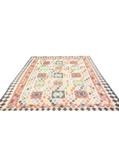 Rug Kilim Afghanistan white grey 209x283 2