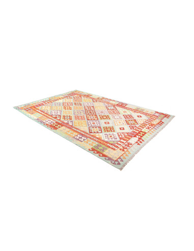 Tappeto Kilim Afghanistan bianco rosso 205x297