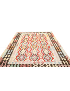 Tappeto Kilim Afghanistan bianco arancione 203x293 2