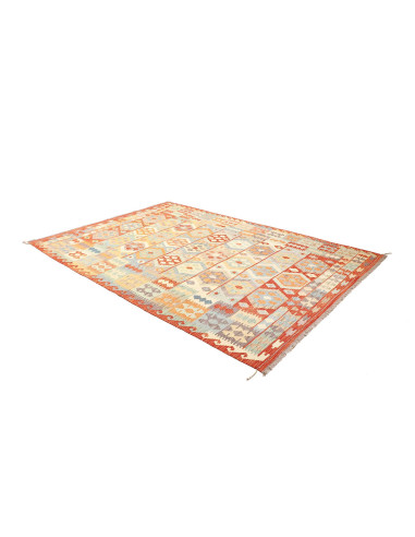 Rug Kilim Afghanistan white yellow 203x294