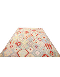 Rug Kilim Afghanistan white red 204x304 2