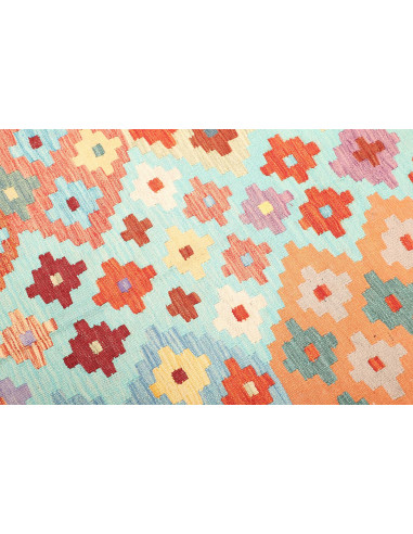 Tappeto Kilim Afghanistan bianco verde 200x306